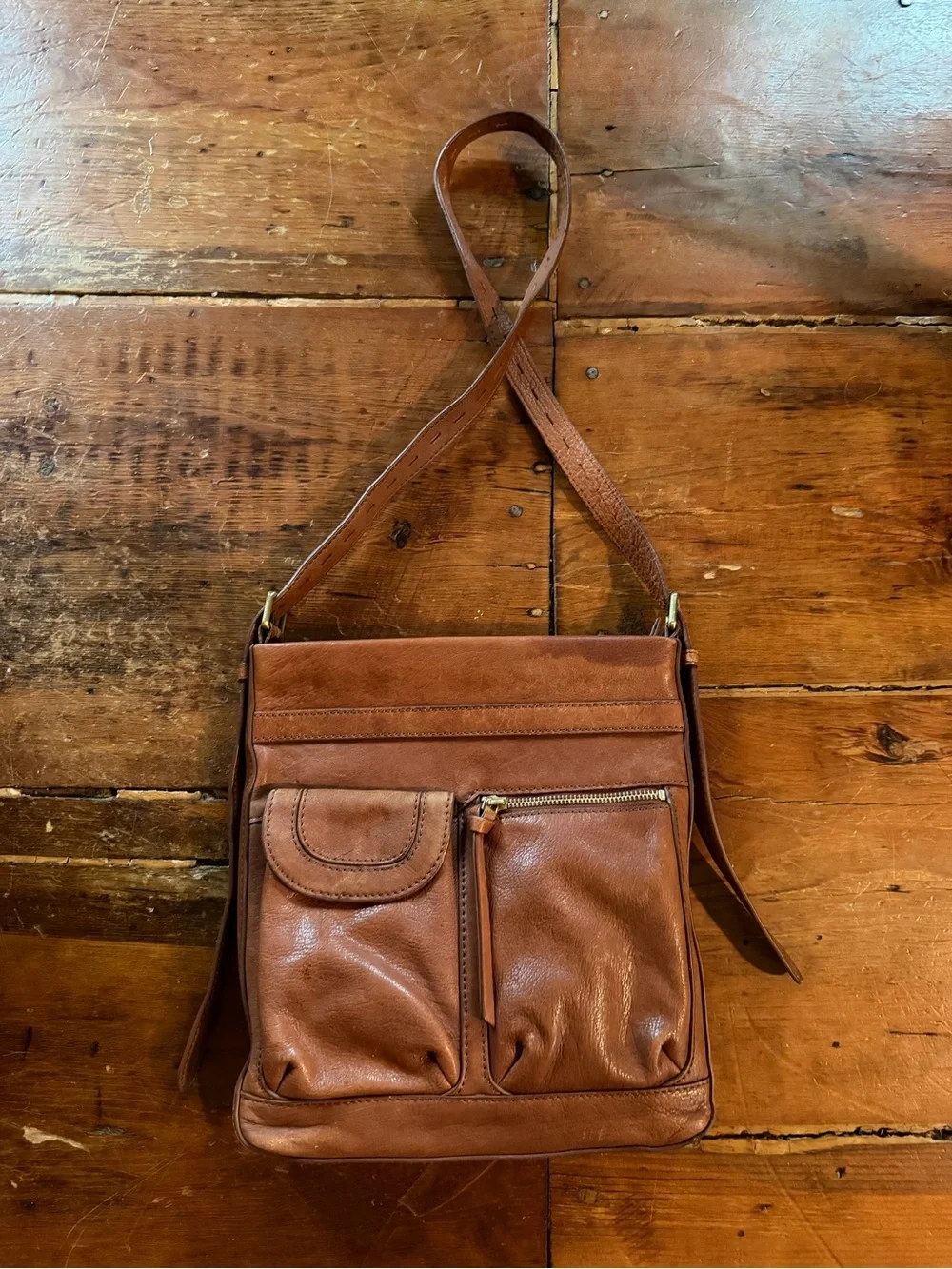 C&C California Tan Leather Crossbody Bag